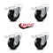 Service Caster 4 Inch Hard Rubber Wheel Swivel Bolt Hole Caster Set with Total Lock Brake SCC SCC-BHTTL20S414-HRS-4 - alternate 5